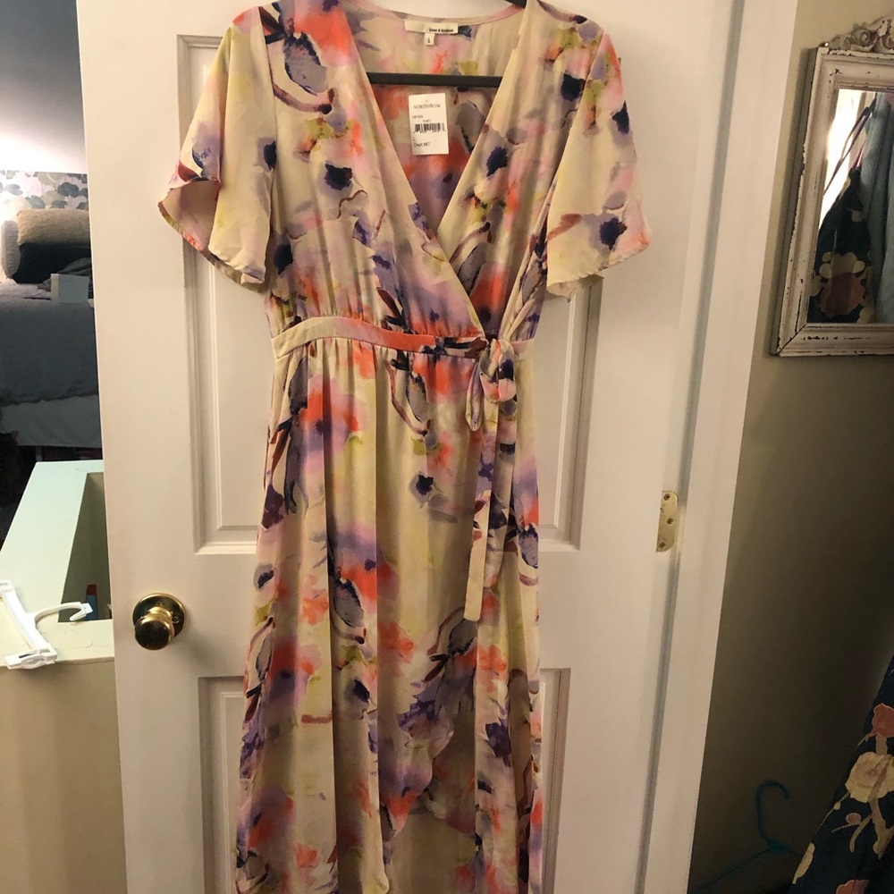 Gorgeous floral high low  wrap dress